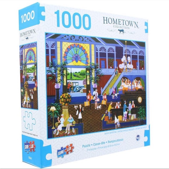 HOMETOWN COLLECTION 1000 Piece Jigsaw Puzzle Grand Peacock Hotel Fun Family Game - Picture 2 of 8